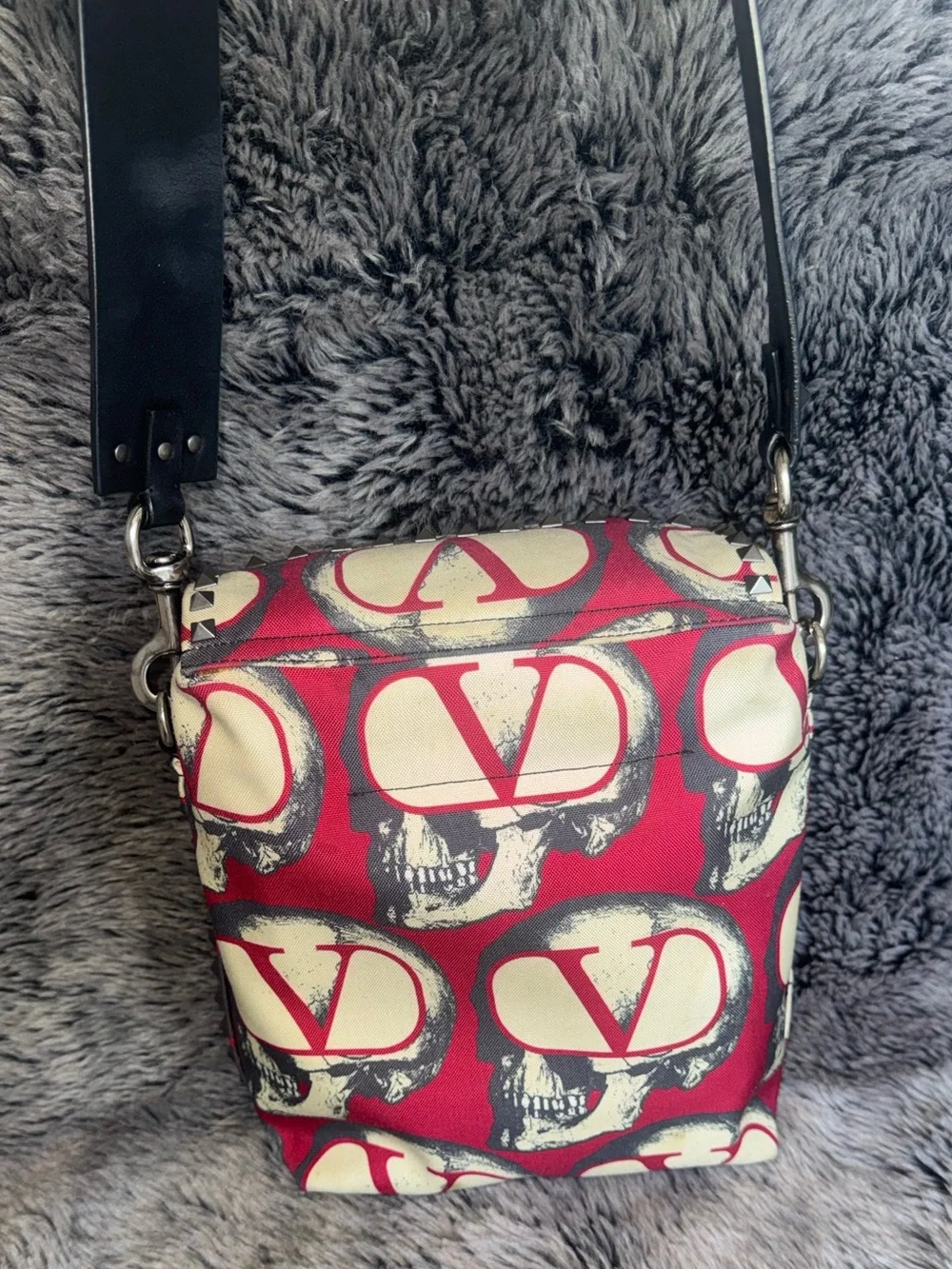Valentino Garavani Skull VLogo Rockstud Crossbody Messenger Bag